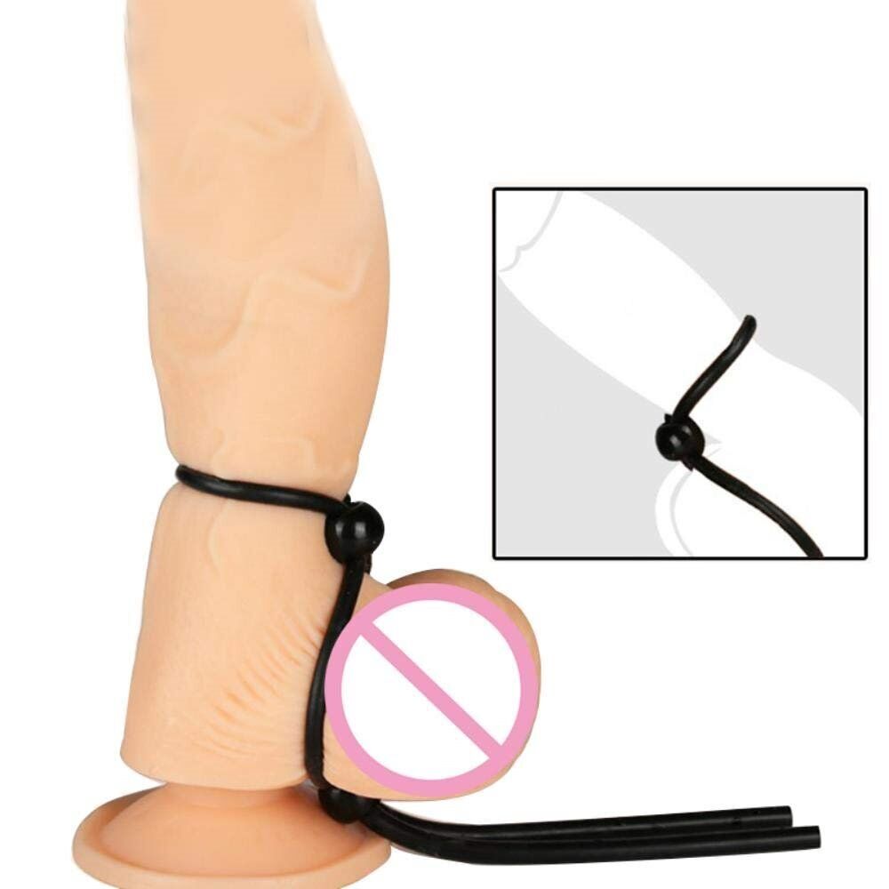 Silicone Lasso Male Erection Keeper Enhancer Prolong Delay Penis Cock Ring
