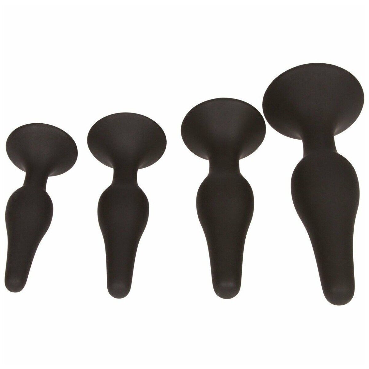 4PC Smooth Silicone Anal Play Sex Toy Butt Plug Anal Trainer Dildo Set Kit