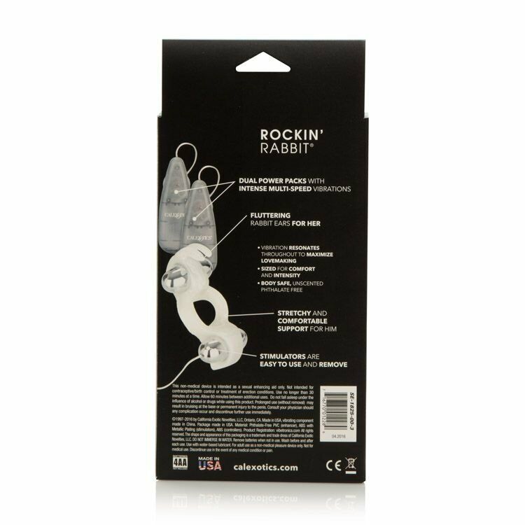 Rockin Rabbit Dual Bullet Vibe Vibrating Penis Cock Ring Couple Climax Sex Toy