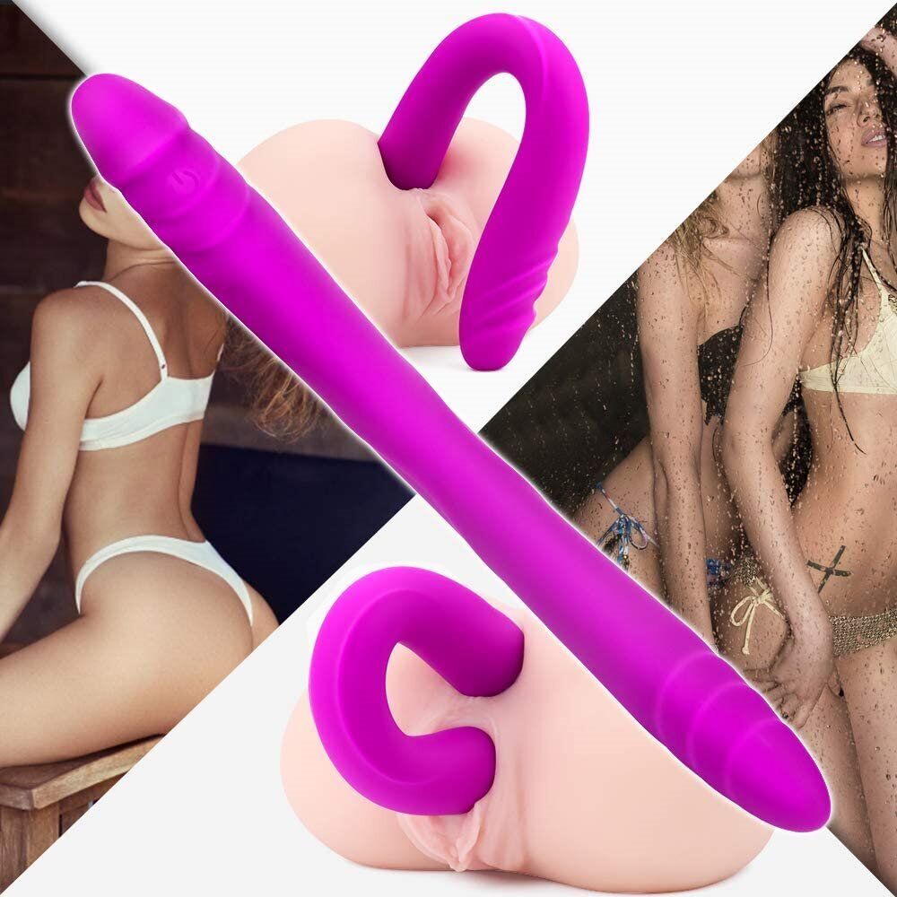 Wireless Flexible Double Ended G-spot Anal Vibrator Dildo Dong Sex-toy for Women
