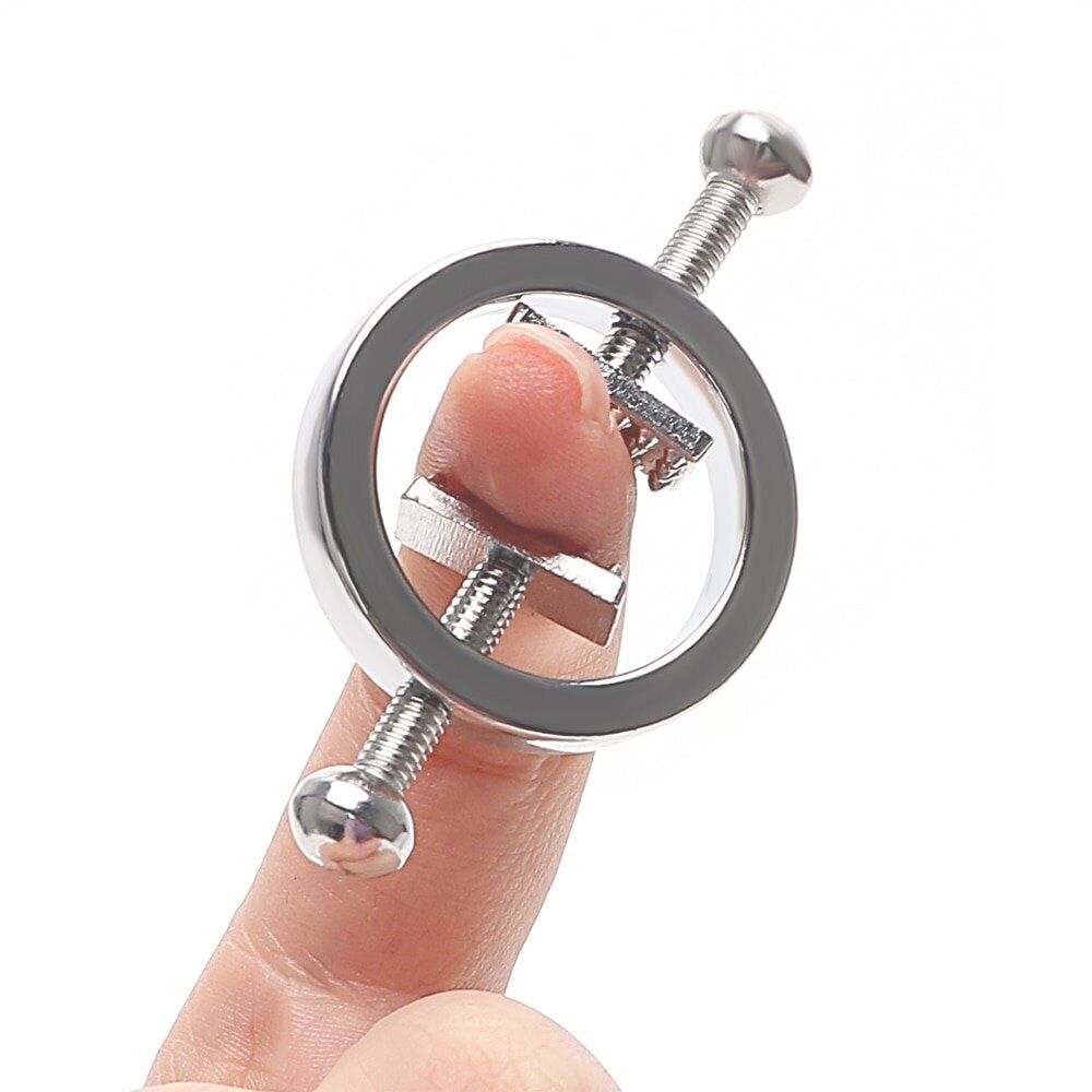 Adjustable Screw Nipple Clamps Press Clip Breast Nipple Torture Play Sex Toys