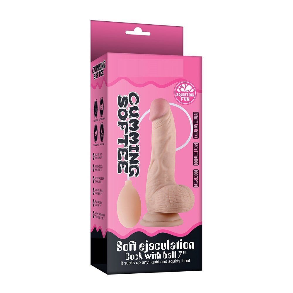 Soft Realistic Ejaculating Squirting G-spot Dildo Dong Cock & Balls Suction Cup