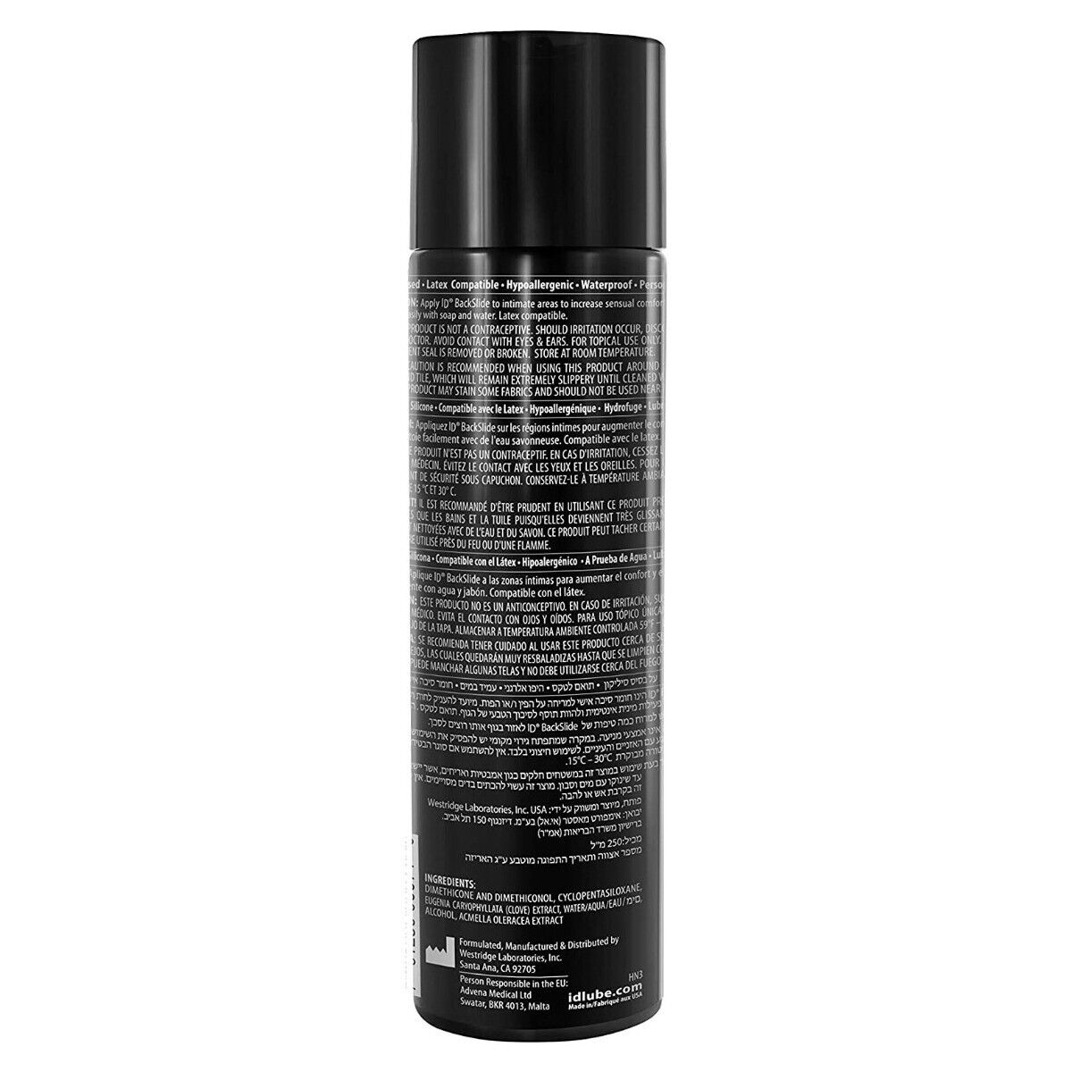 ID Lubricants Backslide Extra Thick Silicone based Personal Anal Lubricant 8.5oz