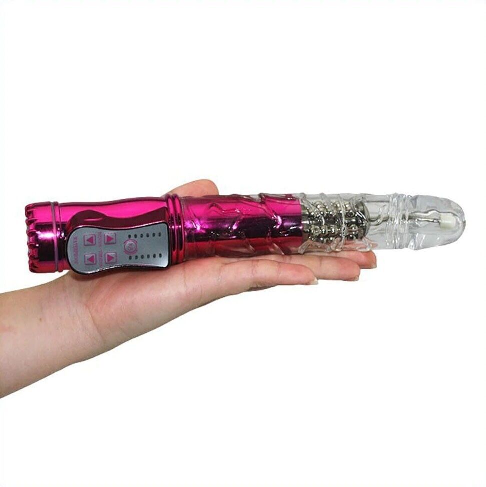 Clit G-spot Rotating Beads Vibrator Dildo Anal Rimming Sex Toy for Couples