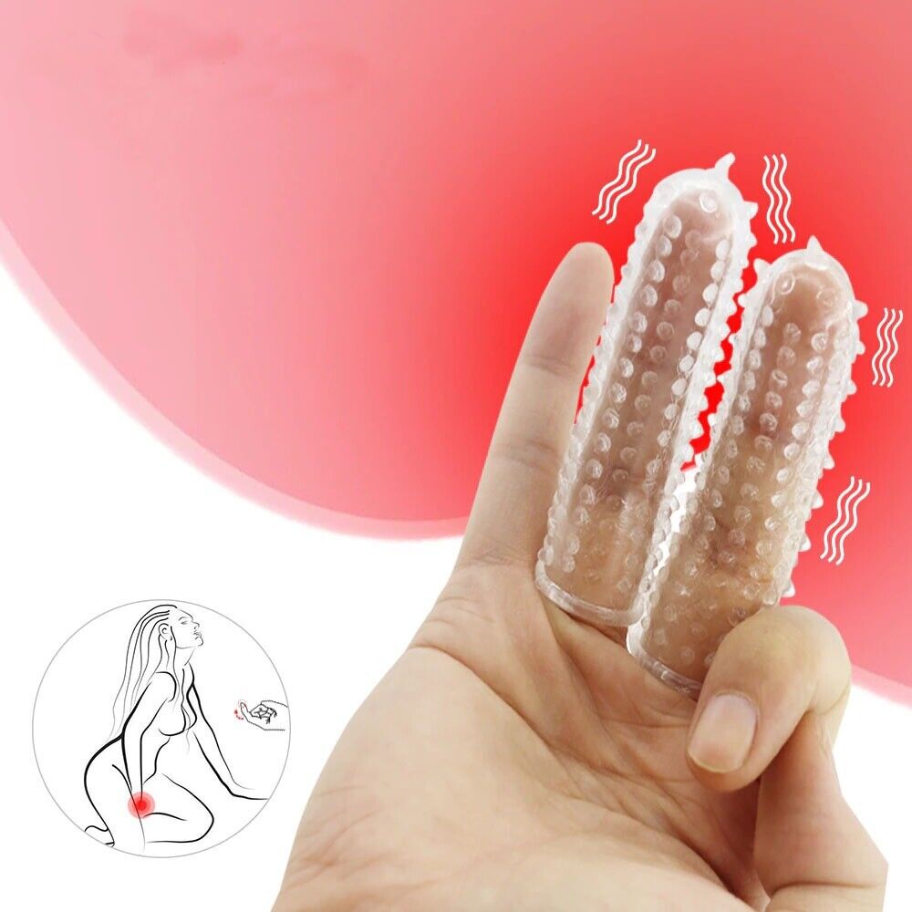 G-spot Clit Stimulation Double Finger Sleeve Fingering Sex Toys for Women Couple