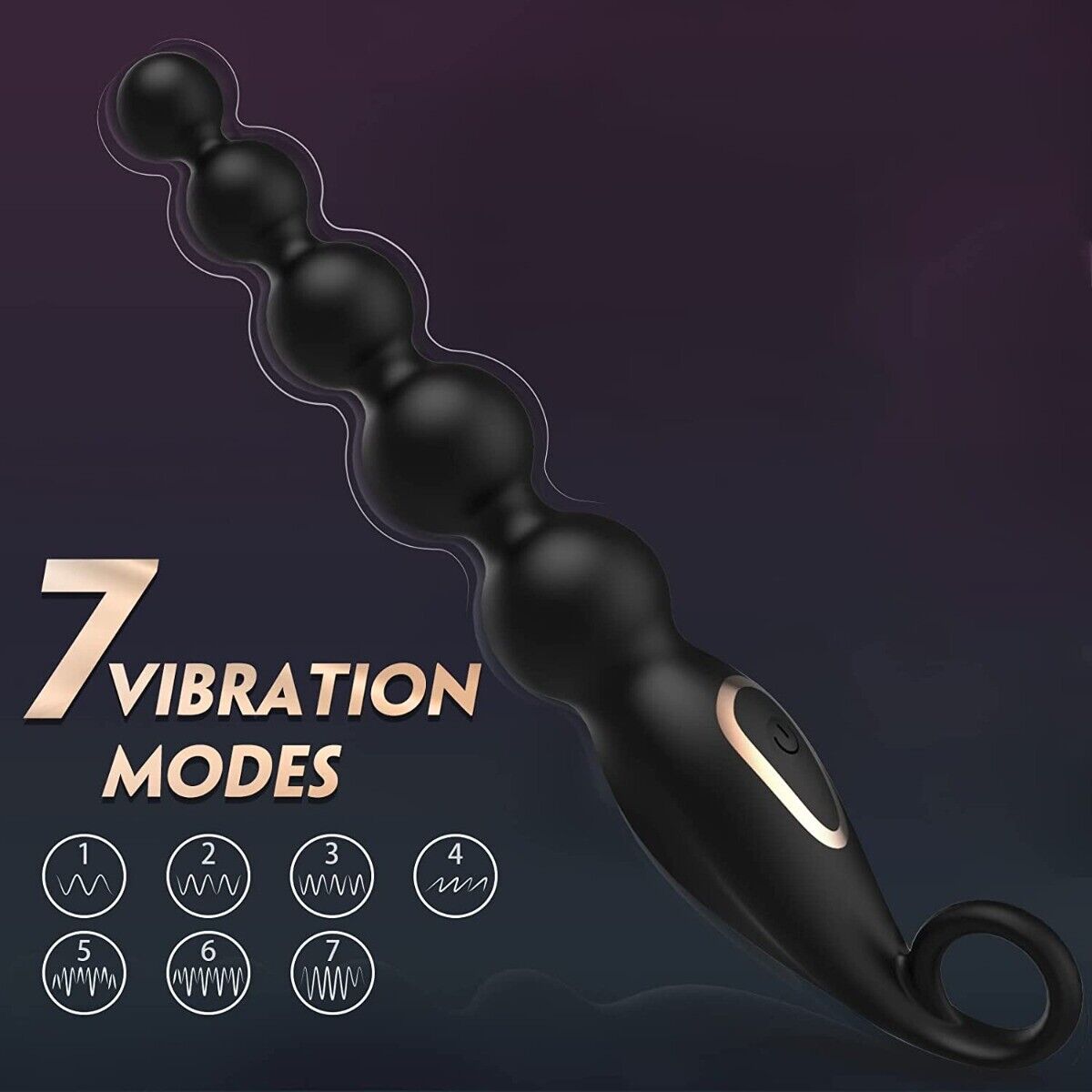 Silicone Vibrating Anal Beads Butt Plug Vibrator Sex Toys for Men Women Couples