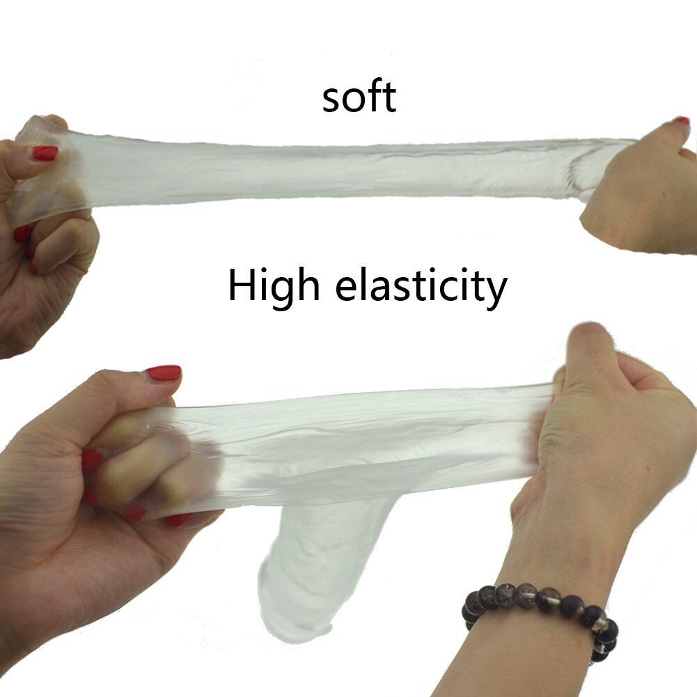 3PK Clear Male Penis Extension Sleeve Extender Cock Sheath Enhancer Enlarger