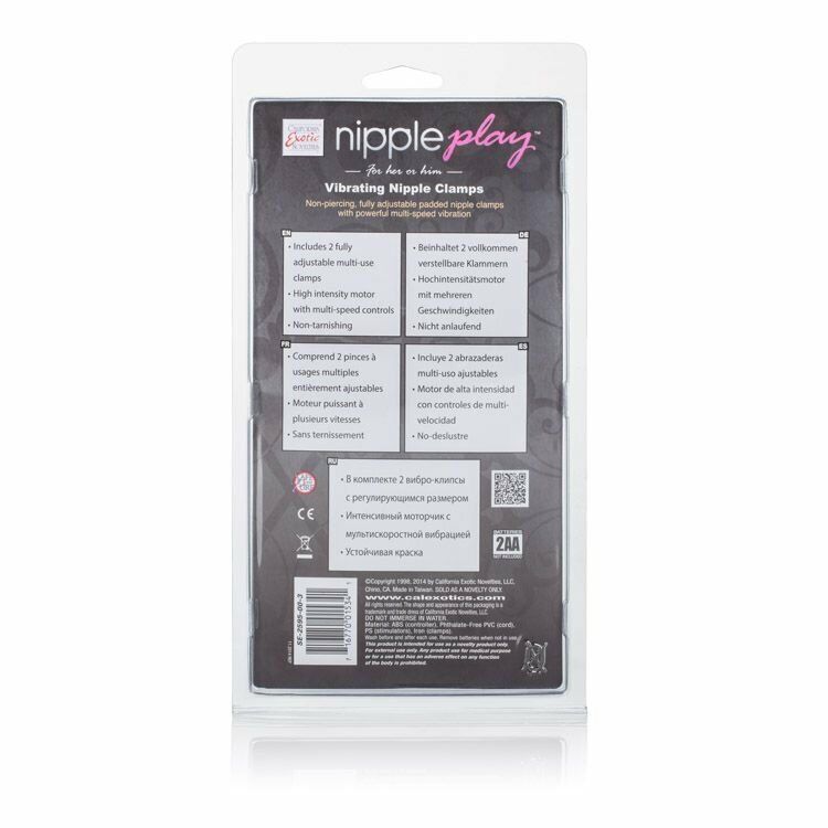 Fetish Vibrating Nipple Clamps Breast Nipple Play Vibe Sex Toy SM Bondage