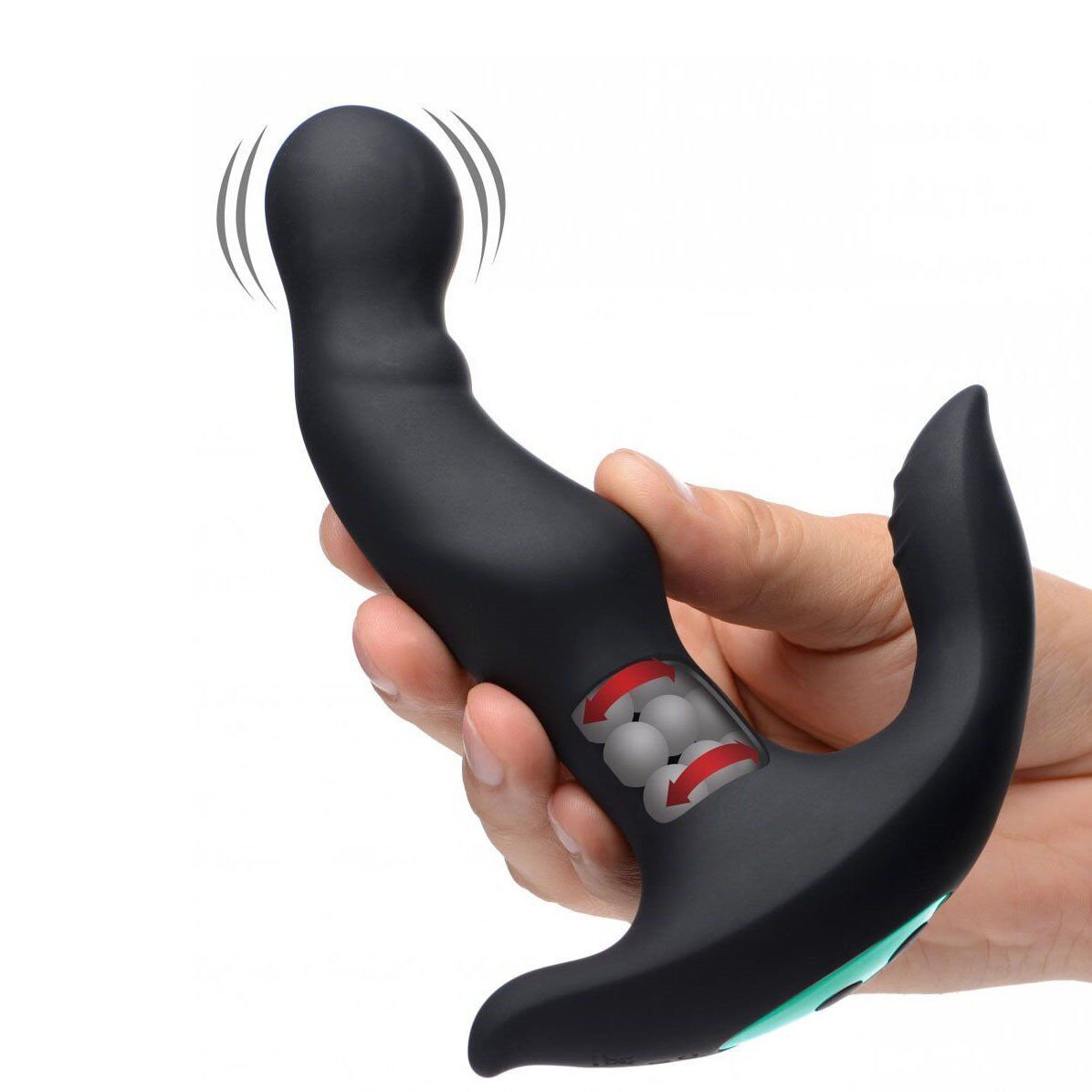 Rechargeable Vibrating Silicone Prostate Massager Stimulator Anal Vibe Spin Bead
