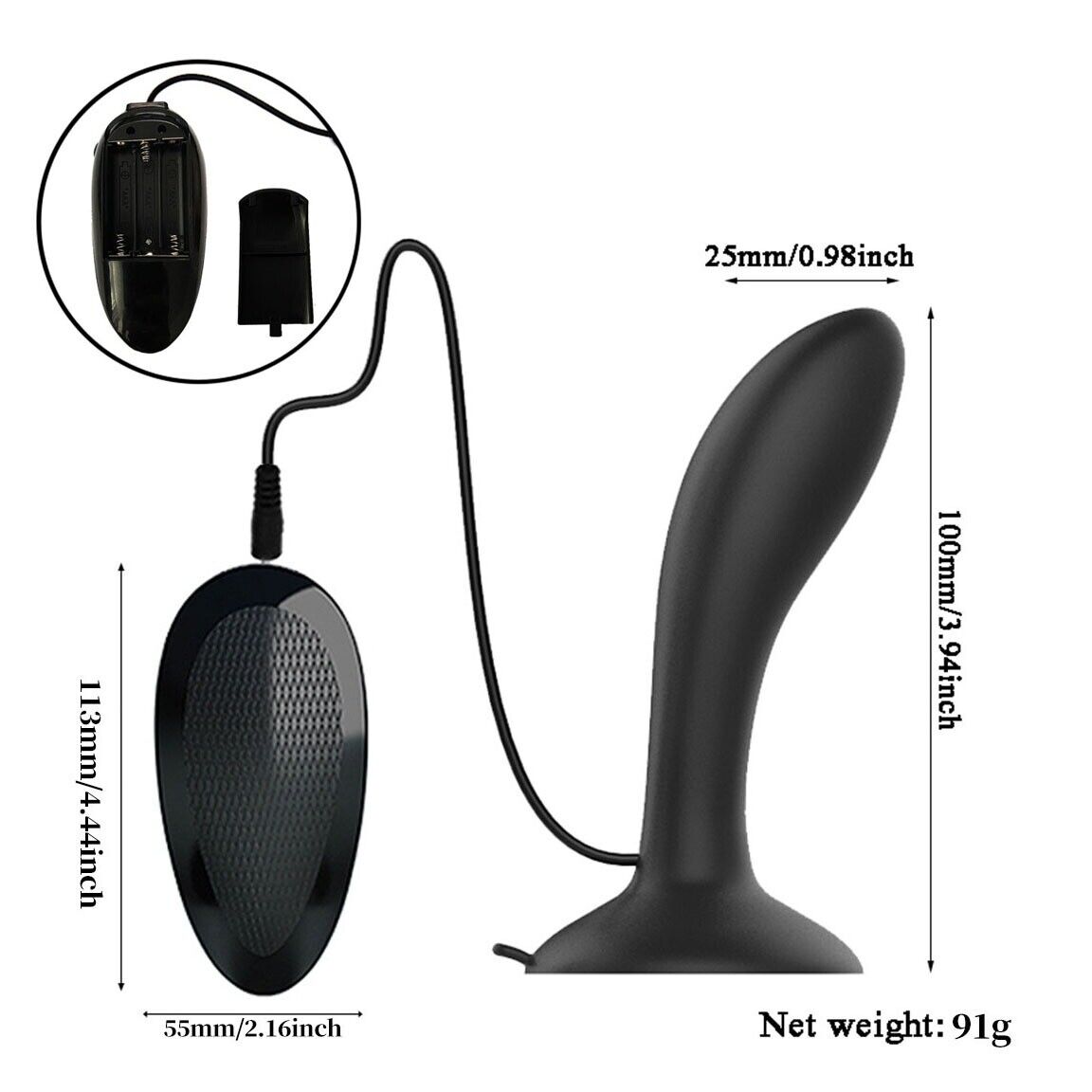 Silicone Vibrating Anal Butt Plug Vibe Dildo Prostate Massager Suction Cup