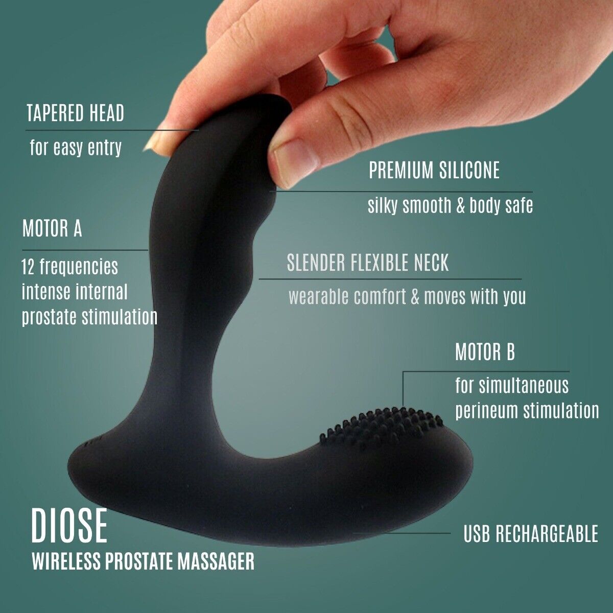 Wireless Remote Vibrating P-spot Anal Male Prostate Massager Probe Vibrator