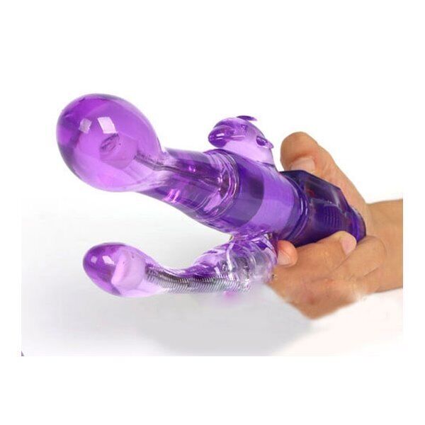 Bendable Flexible Clit G-spot Anal Triple Pleasure Rabbit Vibrator Vibe Dildo