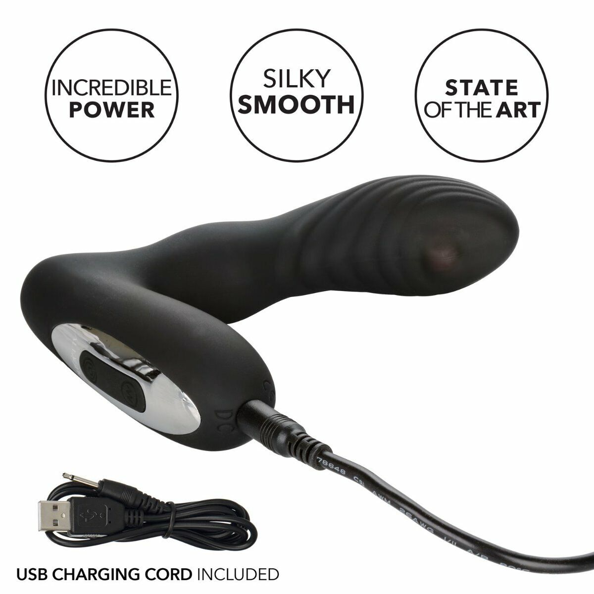 Rechargeable Silicone Anal Prostate Perineum Stimulator Massager Probe Vibrator