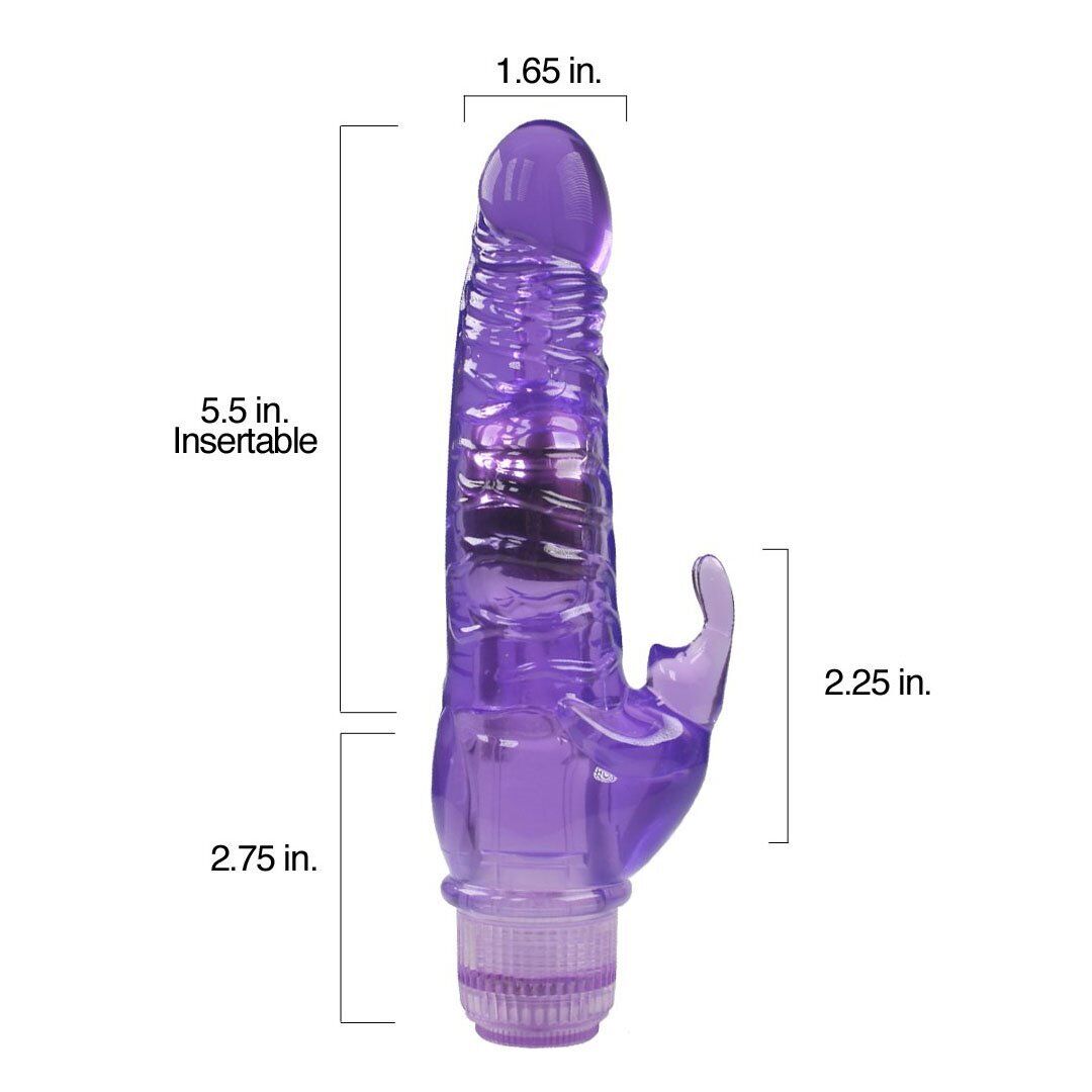 Realistic Jelly Clit G-spot Dual Stimulator Rabbit Vibrator Dildo Female Sex Toy