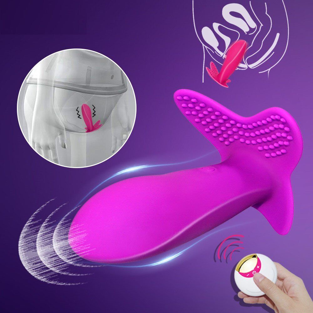 Silicone Wireless Remote control Wearable Strap-on Clit G-spot Vibrator Sex-toys