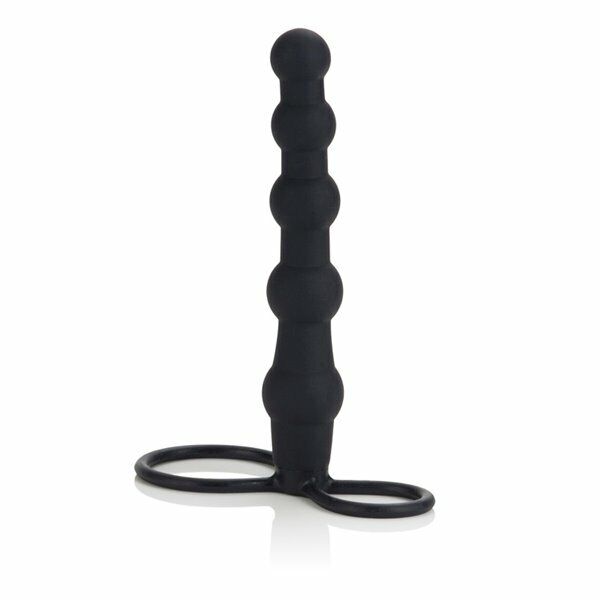 Silicone Dual Penetrator Double Penetration DP Anal Sex Beads Butt Plug CockRing