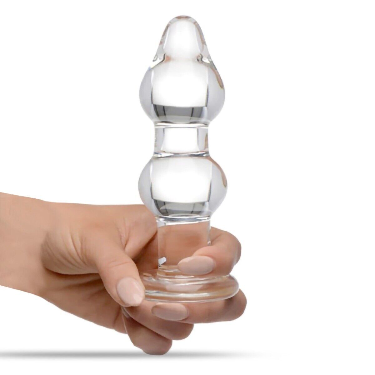 Glass Double Beaded Anal Butt Plug Dildo Beads Anal Stretching Training Sex Toys