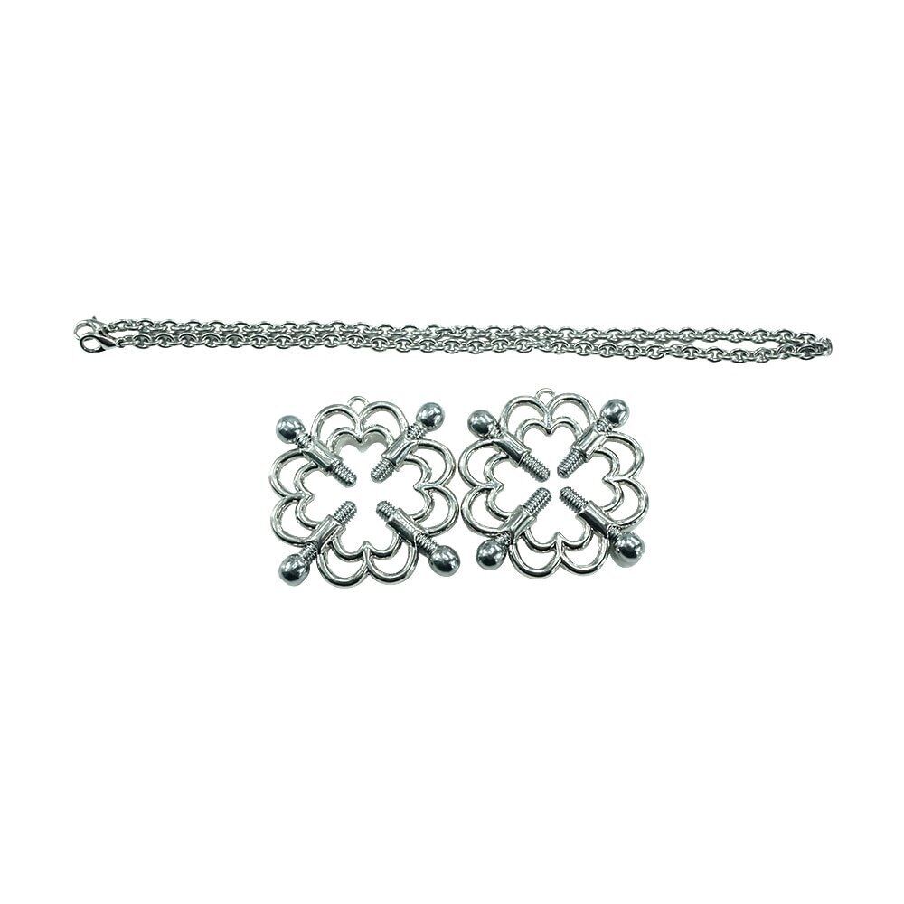 Stainless Steel Breast Nipple Clamps Clips Chain BDSM Bondage Sex Toys