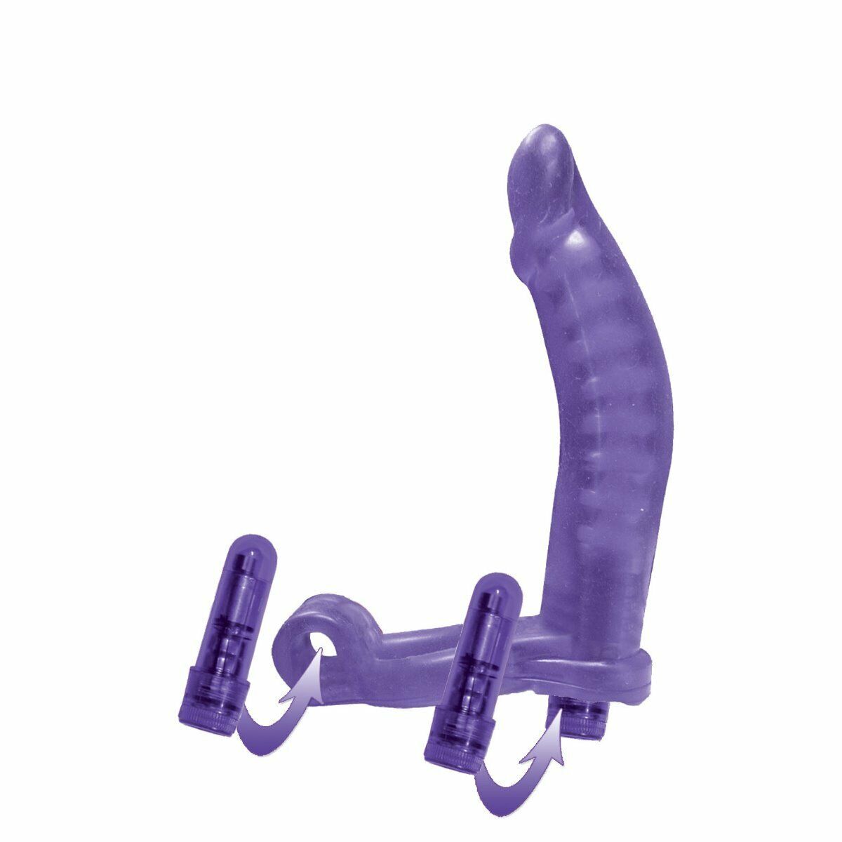 Double Penetrator Penetration Ultimate Vibrating Cock Ring w/ DP Anal Sex Dildo