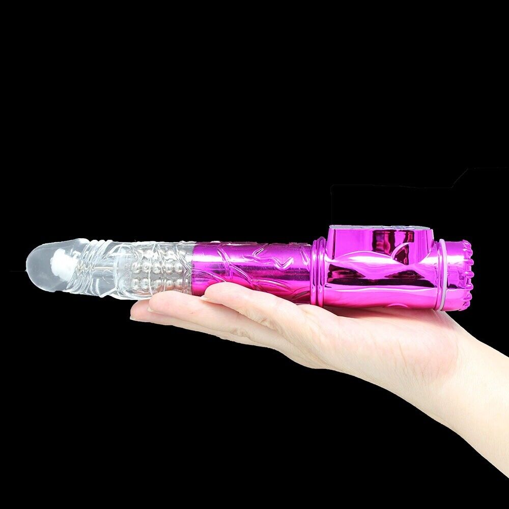 Clit G-spot Rotating Beads Vibrator Dildo Anal Rimming Sex Toy for Couples