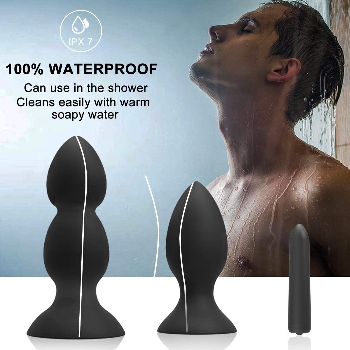 Wireless Remote Control Anal Trainer Butt Plug Beads Vibe Sex Toys for Couples