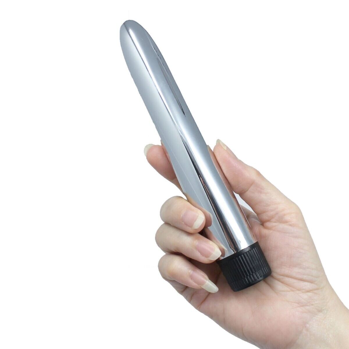 Classic Smooth Slimline Silver Vibrator Female Massager Stimulator Sex Toy