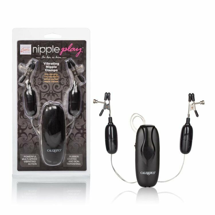 Fetish Vibrating Nipple Clamps Breast Nipple Play Vibe Sex Toy SM Bondage