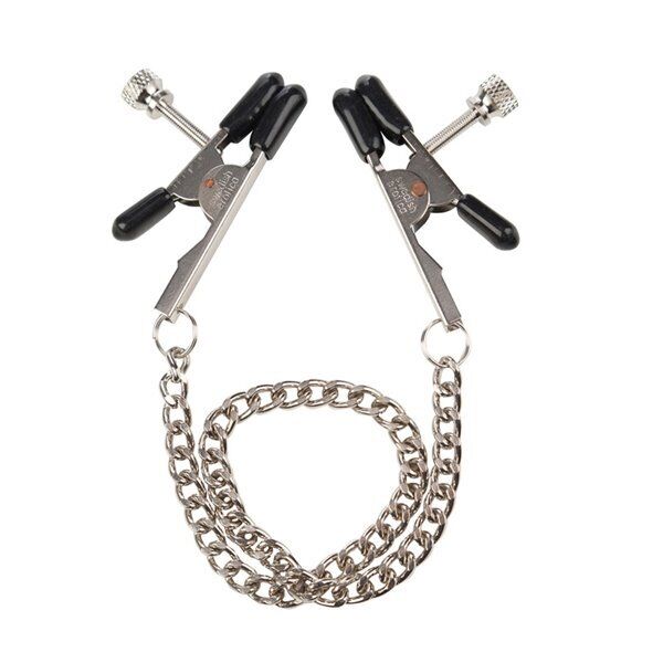Adjustable Bull Nose Nipple Clamp w/ Chain Breast Jewelery SM Bondage Sex Toy