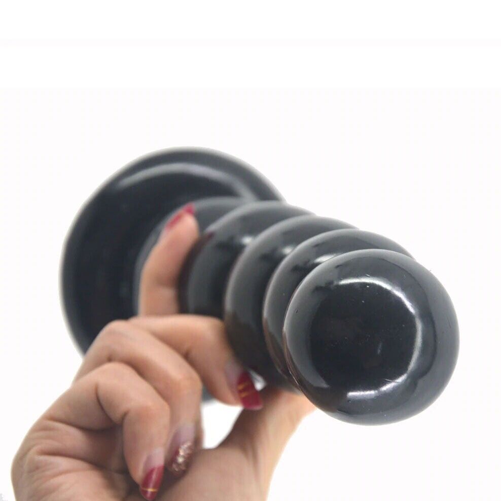 Soft Bendable Squeezable XL Extra Large Anal Butt Plug Beads Dildo Suction Cup