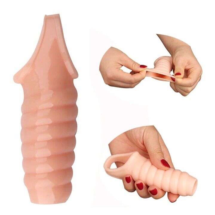 Penis Extension Extender Sleeve Sheath Enhancer Enlarger Sex Toy for Couple Men