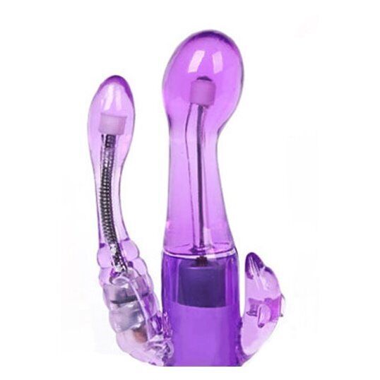 Bendable Flexible Clit G-spot Anal Triple Pleasure Rabbit Vibrator Vibe Dildo