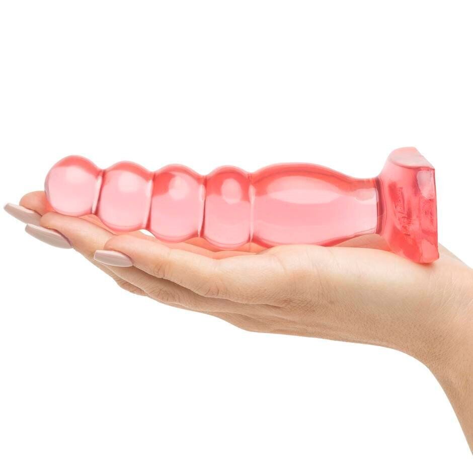 5.5" Crystal Jellies Jelly Anal Delight Anal Sex Butt Plug w/ Orgasm Beads