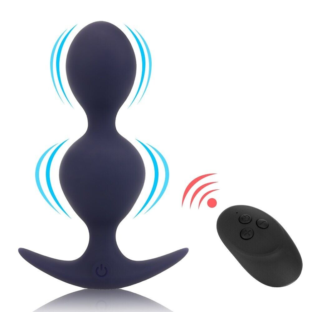 Wireless Vibrating Anal Beads Butt Plug Vibrator Sex Toys for Men Women Couples