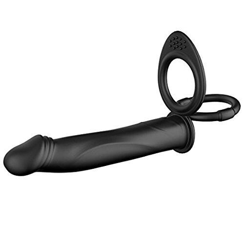 Dual Double Penetrator Penetration Vibrating Penis Cock Ring DP Anal Sex Dildo