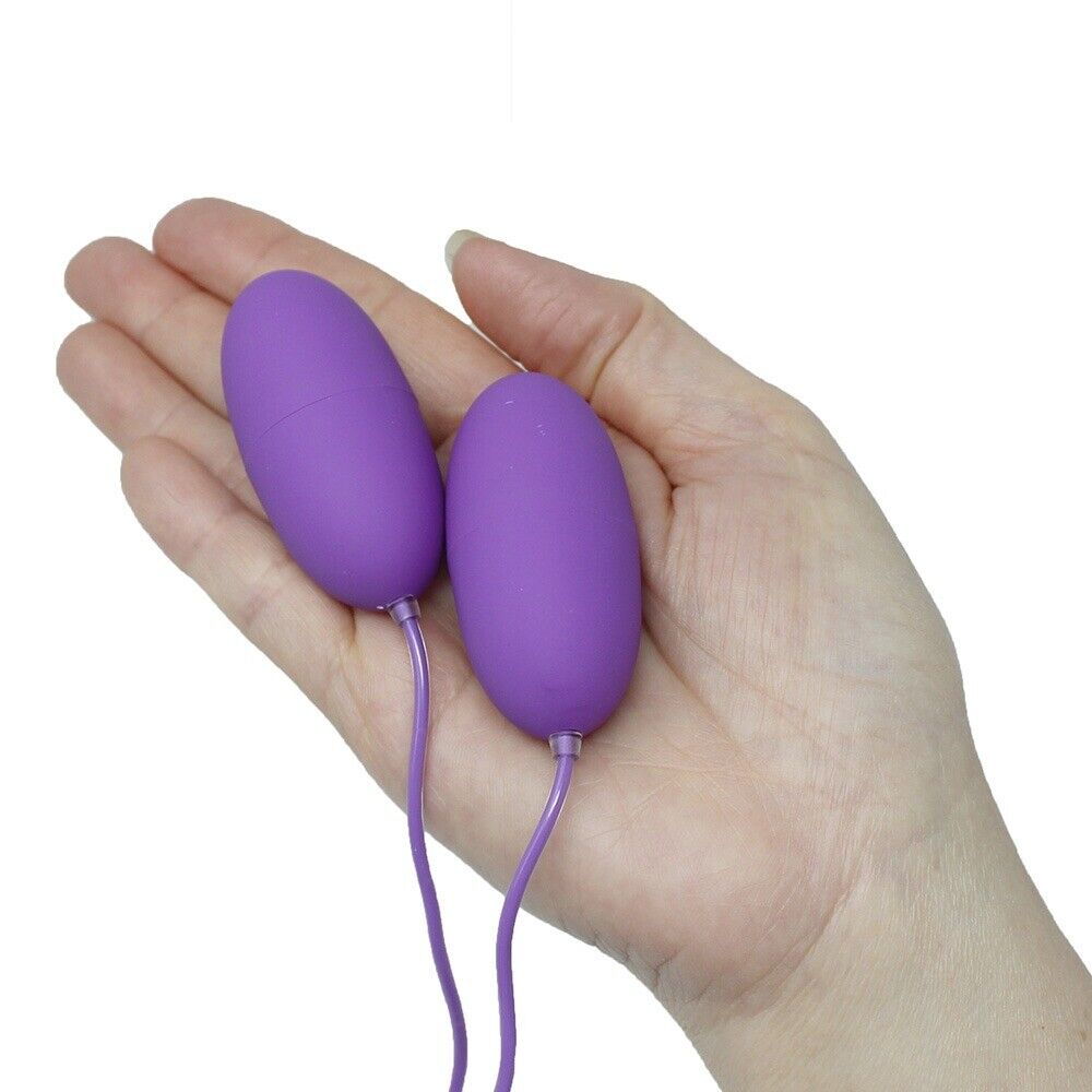 USB Powered Vibrating Double Dual Egg Bullet Clit Anal G-spot Vibe Vibrator