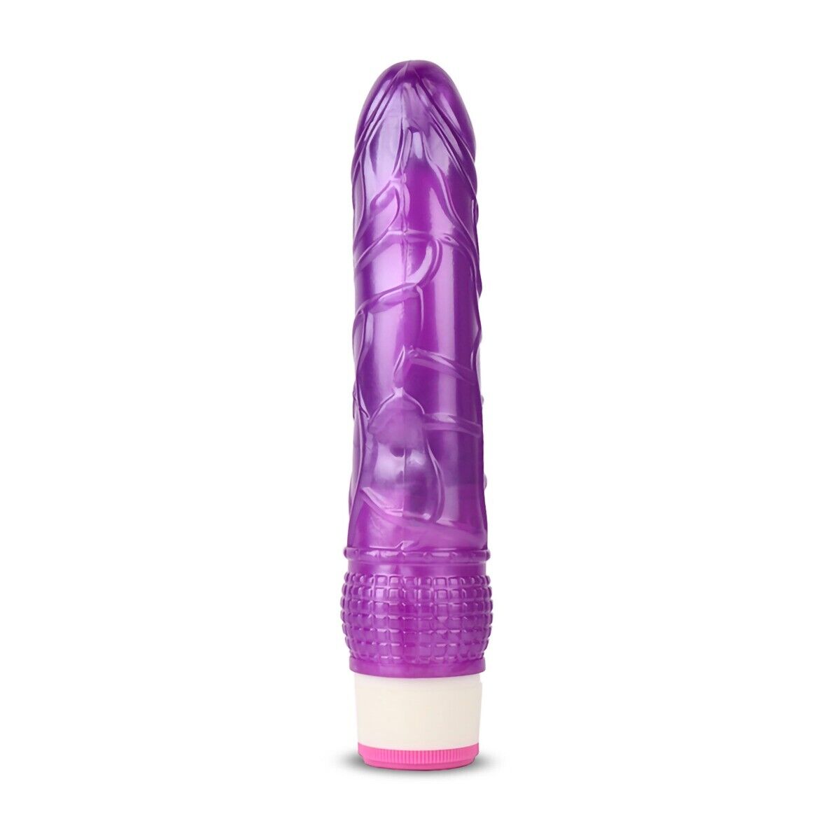Purple Jelly Flexible Slim Realistic G Spot Anal Vibrator Dildo Massager