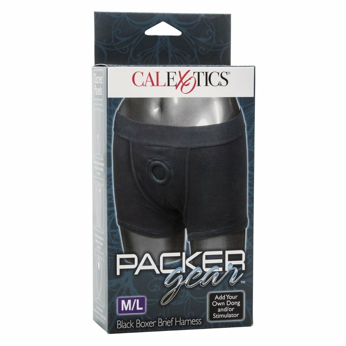 Packer Gear Black Boxer Brief Strap-on Harness M/L FTM Packing Sex Toys