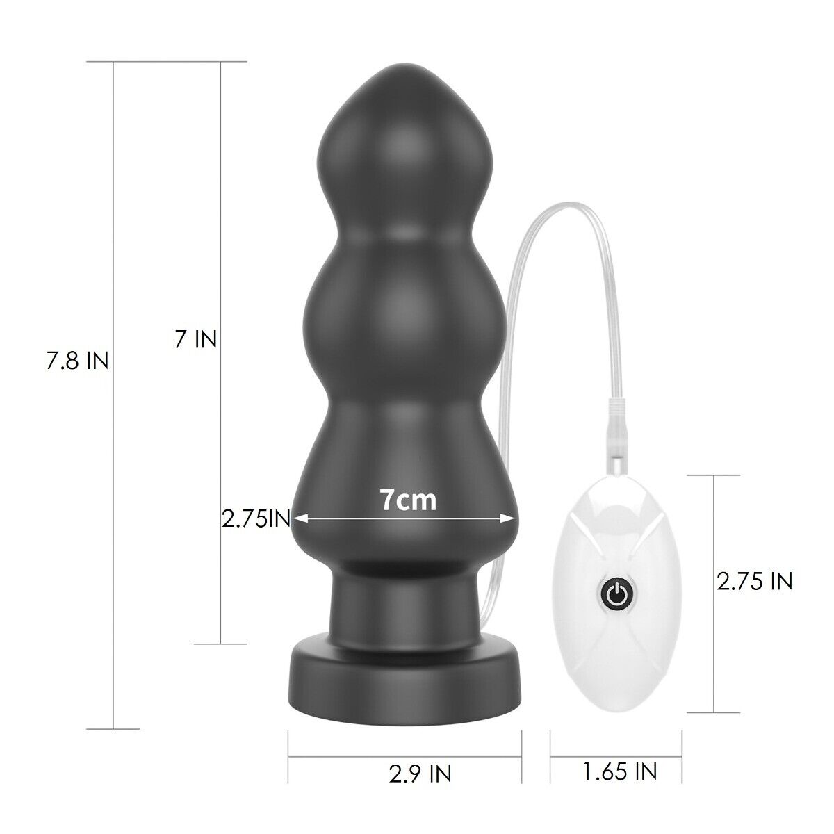 King Sized XL Huge Vibrating Ribbed Anal Butt Plug Dildo Dong Sex Toys