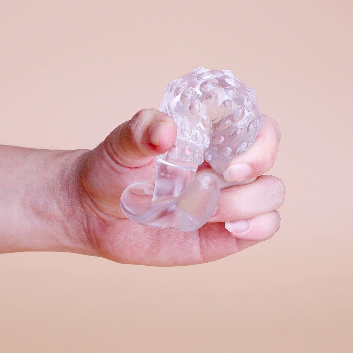 Soft squeezable Wearable Clear Nubby Anal Butt Plug Anal Play Sex Toys