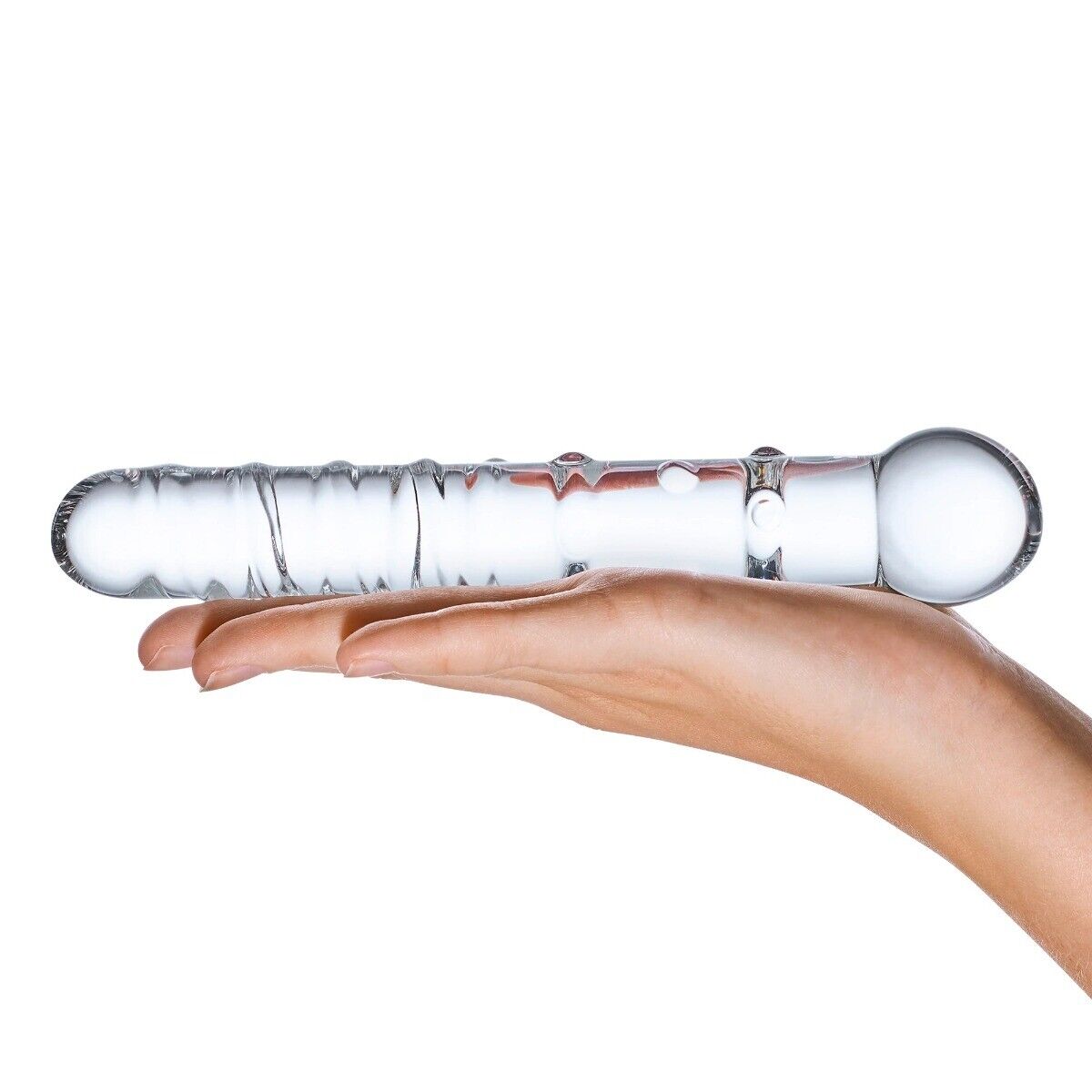 Spiraled Nubbed Glass G-spot Anal Massager Dildo Sex Toys for Men Women Couples