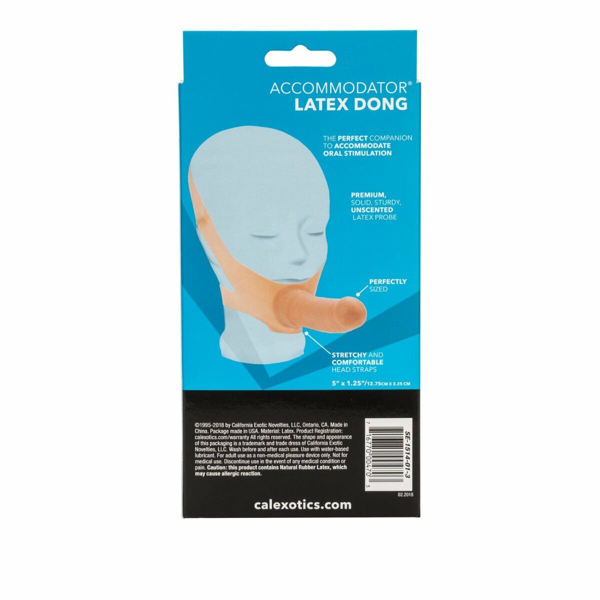 Accommodator Latex Dong Dildo Cock Oral Sex Accessory Chin Strap-on Sex Toy