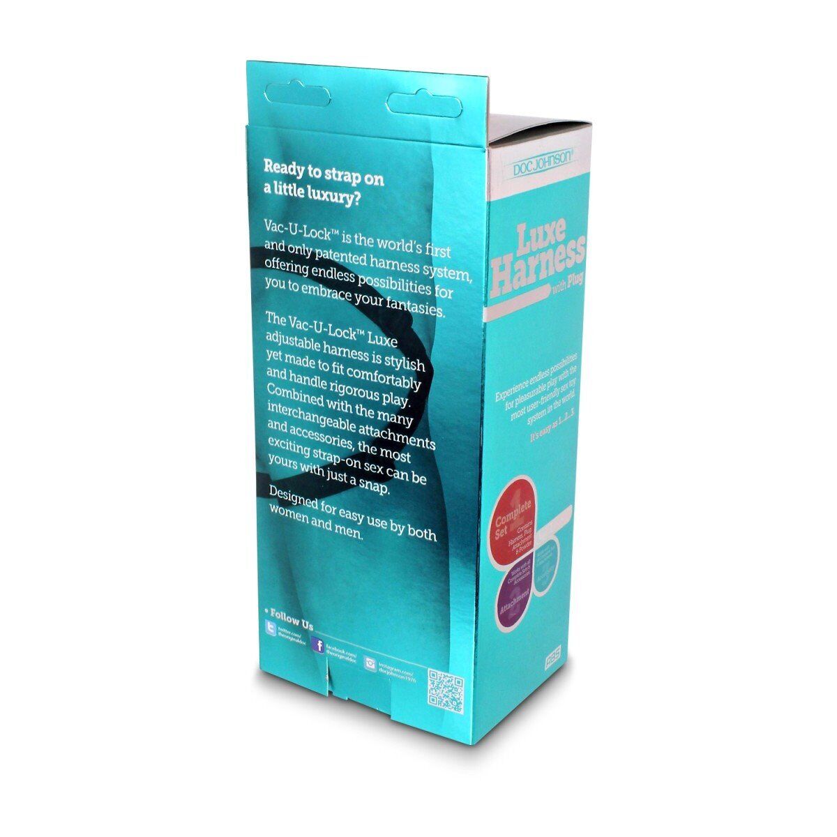 Doc Johnson Vac-U-Lock Luxe Strap-on Harness with Plug & O Rings