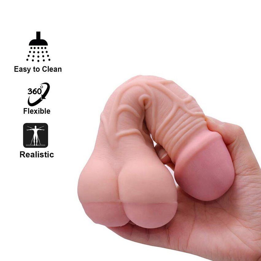 Realistic Male Penis Extension Cock Stroker Sleeve Masturbator Anal Sex Toy for