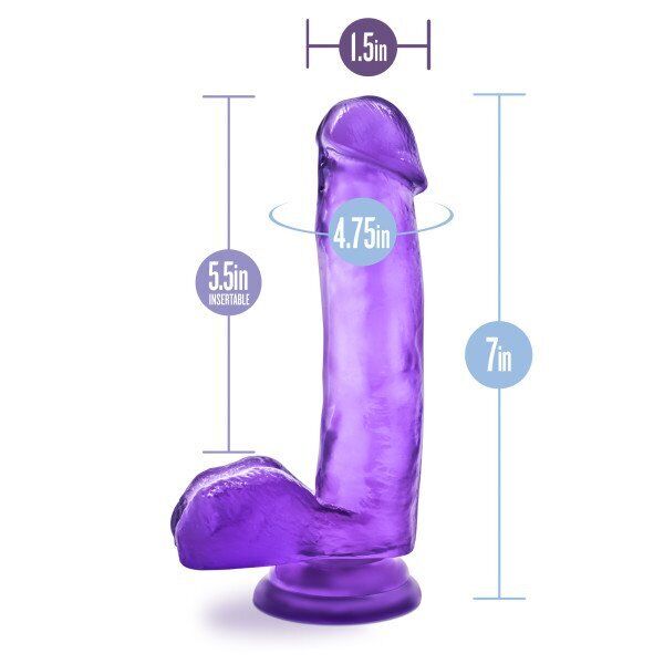 Realistic Jelly Dildo Dong Cock Balls Suction Cup Strap-on Harness Compatible