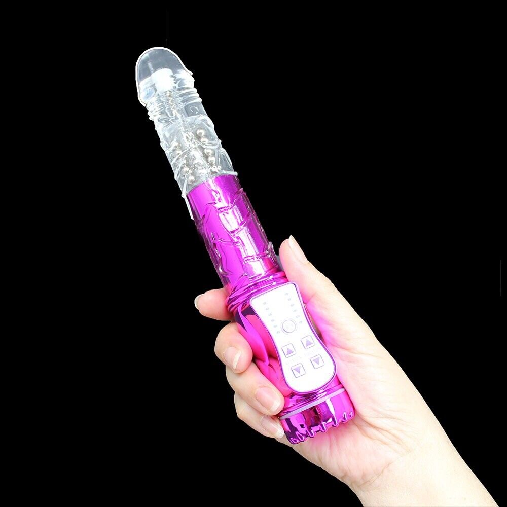 Clit G-spot Rotating Beads Vibrator Dildo Anal Rimming Sex Toy for Couples