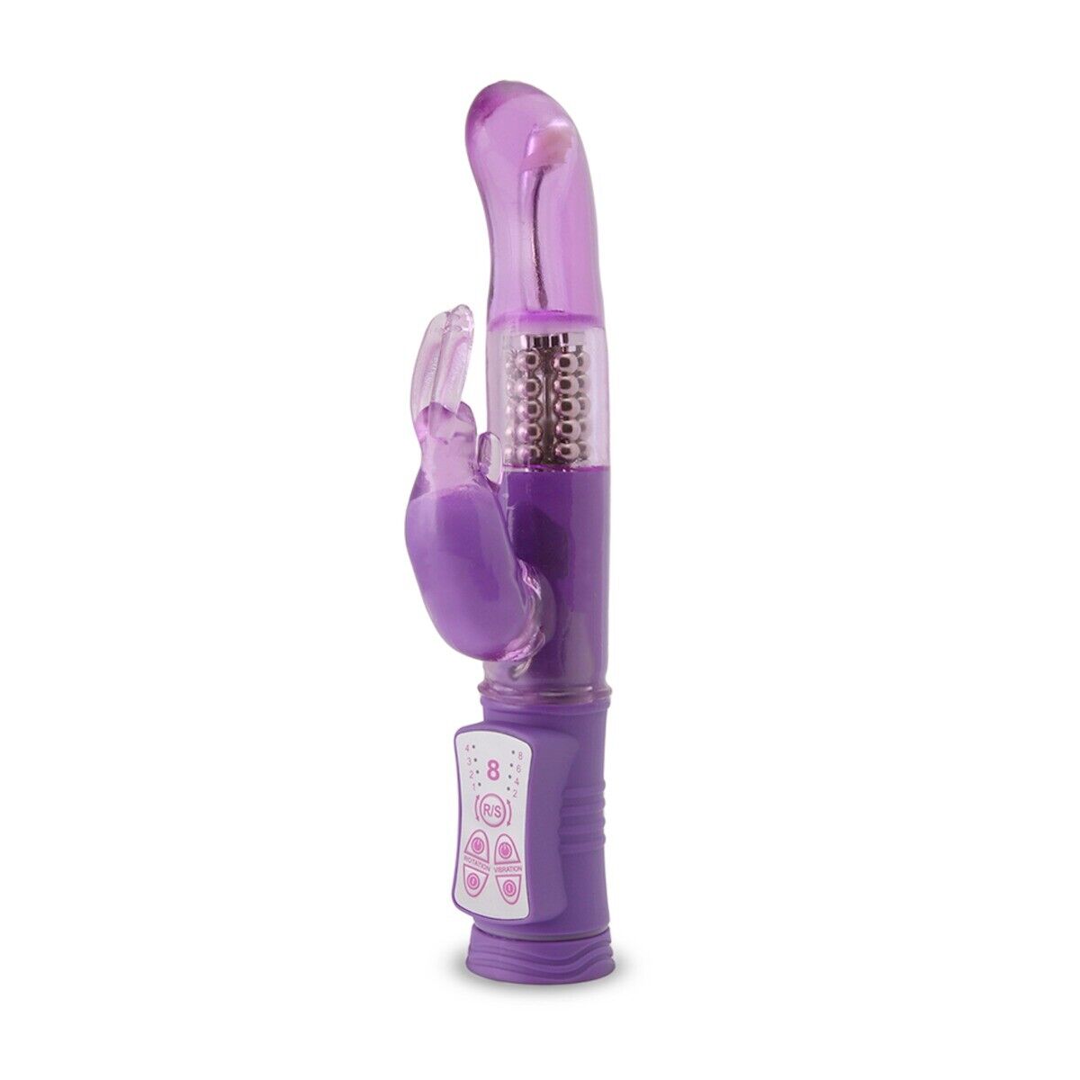 Purple Jelly Slim G Spot Clit Dual Rabbit Vibrator Female Massager Dildo Sex Toy