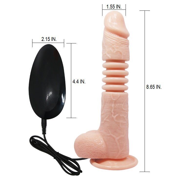 Vibrating Realistic Dildo Vibrator Thursting Cock with Balls and Suction Cup