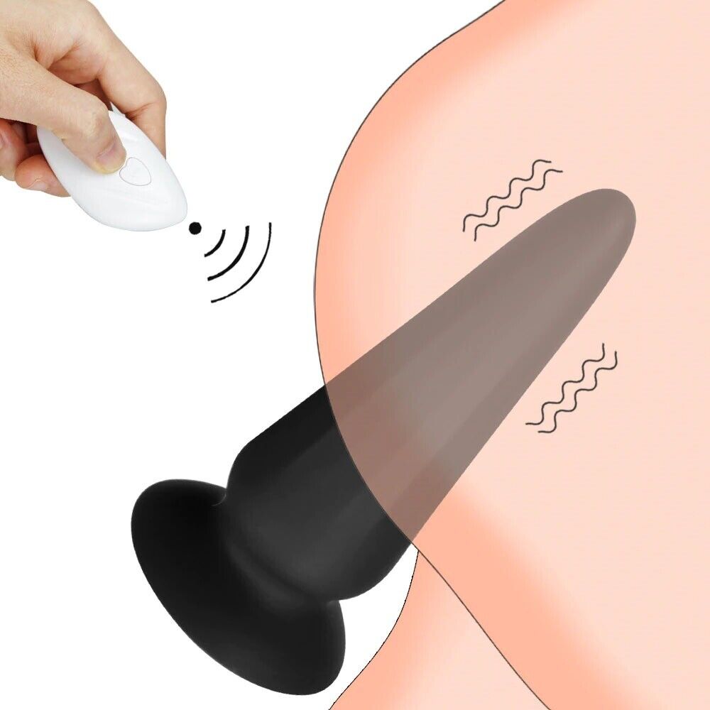 Wireless Remote Control Vibrating Anal Butt Plug Vibrator Anal Trainer Sex Toys