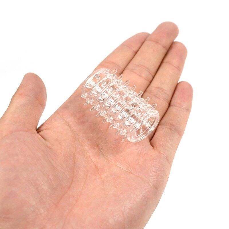 Stretchy Tickler Penis Sleeve Cock Ring Male Girth Enhancer Sex-toys for Men