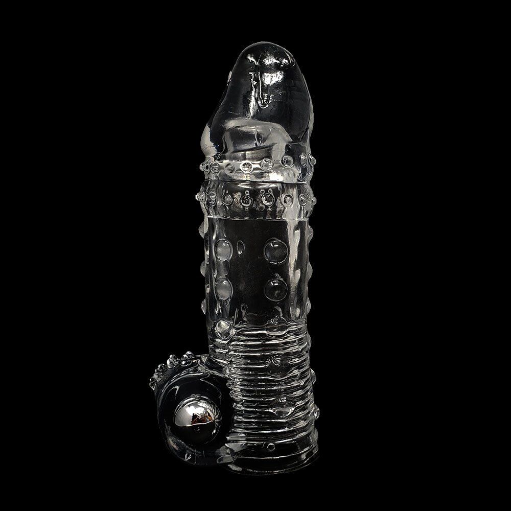 Vibrating Male Penis Extension Extender Cock Ring Sleeve Girth Enhancer Enlarger